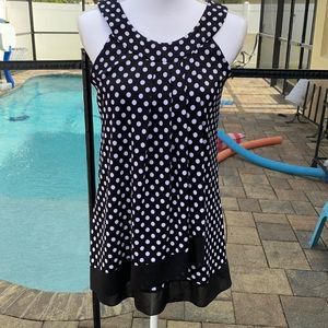 Poka Dot Top Black White S